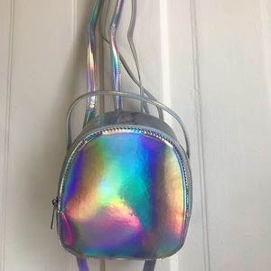 NWOT Mini holographic backpack holo forever21